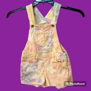 3/$30 PLACE Pastel Tie Dye Cut-Off Overall Shorts Girls Size 5